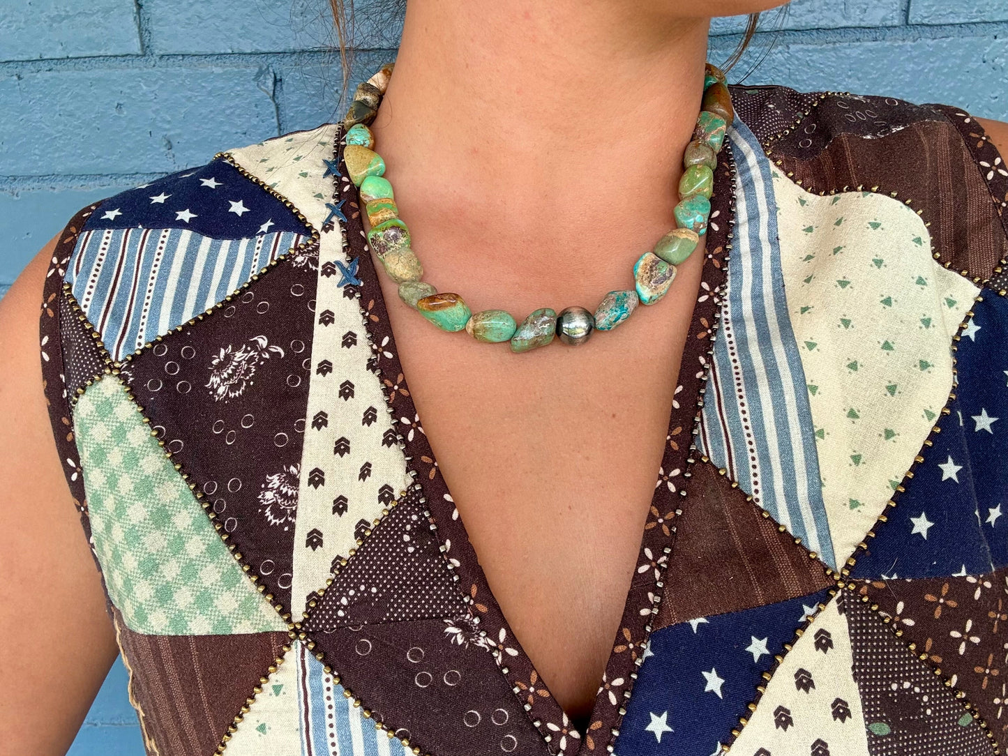 Turquoise Nugget Statement Necklace
