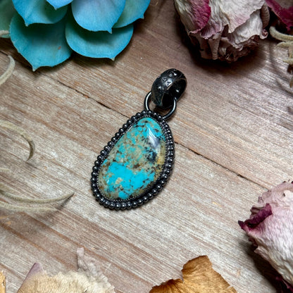 MJ Freeform Turquoise Pendant – Sterling Silver