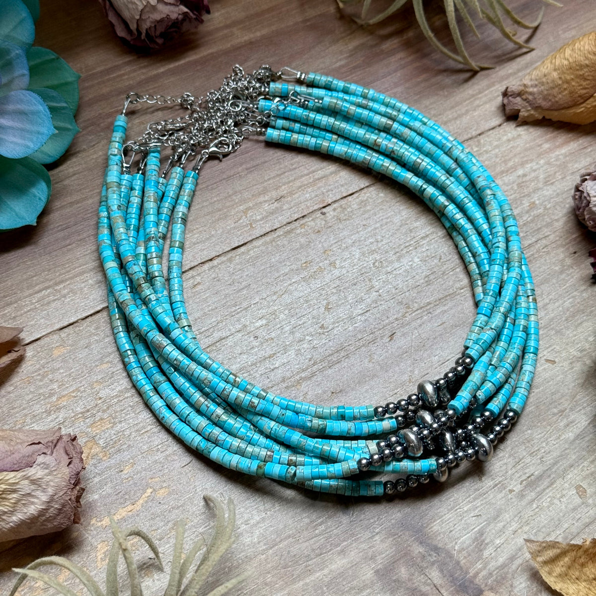 Variscite Heishi Necklace – 14" Best seller