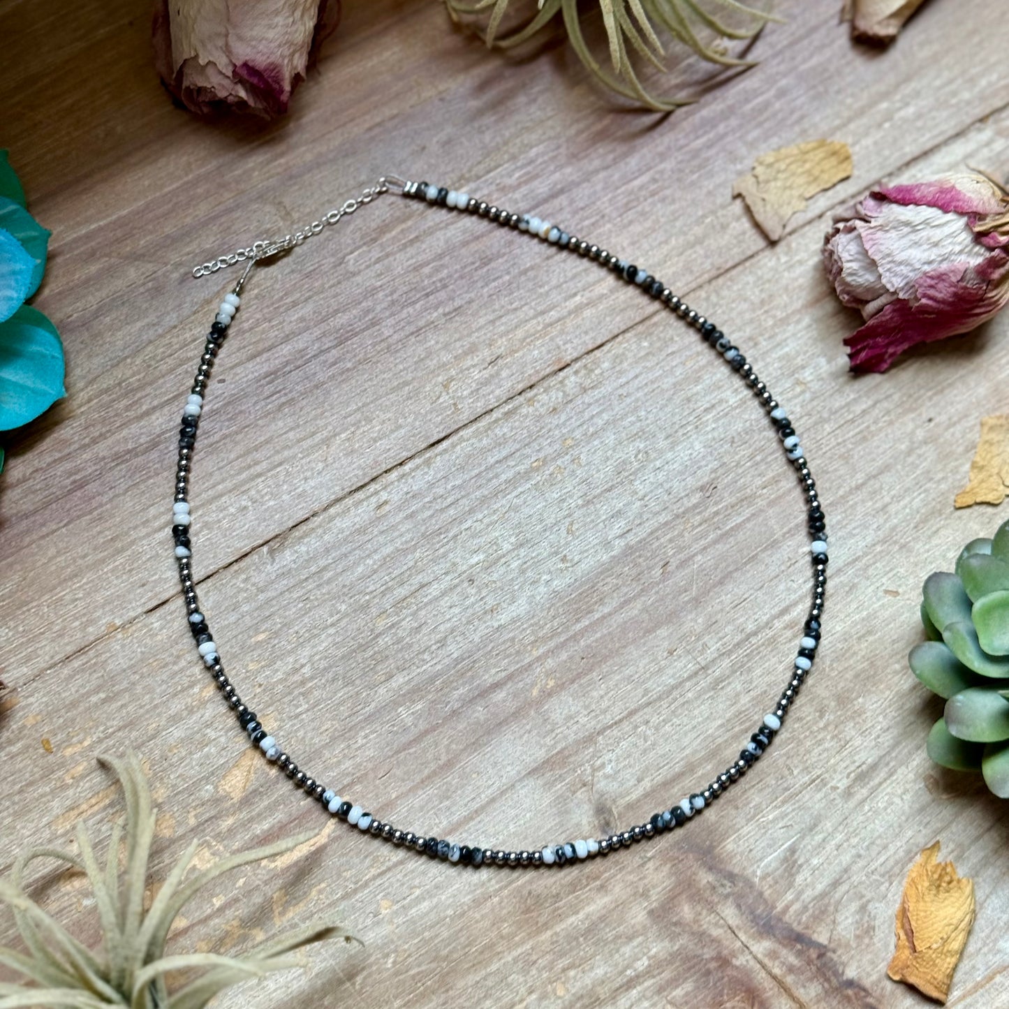 Faceted Zebra Jasper Necklace – 19" + Extender – 3mm