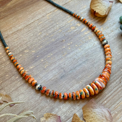 22” Spiny & Turquoise Graduated Necklace