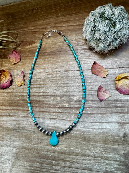 6 mm Sterling Silver Pearls choker real turquoise