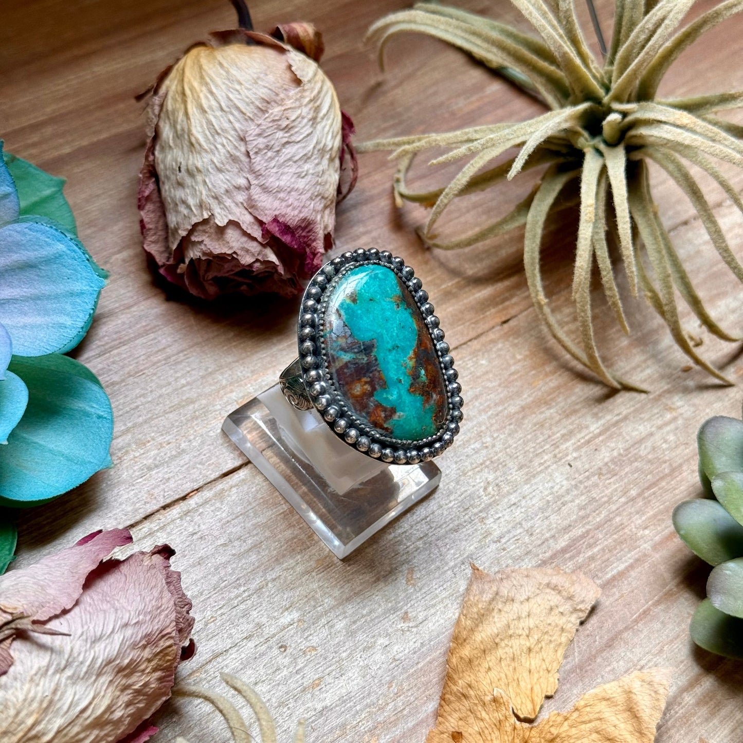 MJ Freeform Turquoise Ring – Sterling Silver