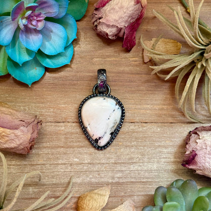 Handmade White Buffalo sterling silver pendant by MJ for The Bijoux FAB
