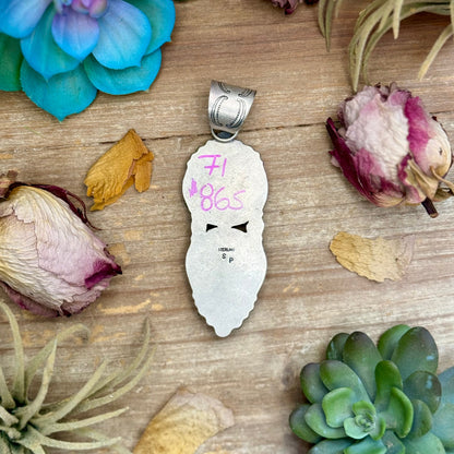 71 - Sterling Silver Easter Blue Turquoise & Buffalo Nickel Pendant by Shay Pfeiffer