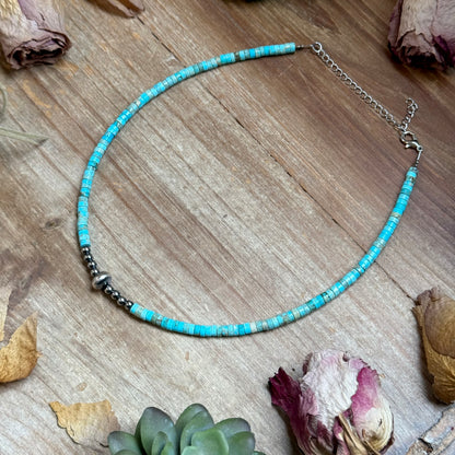 Variscite Heishi Necklace – 14" Best seller