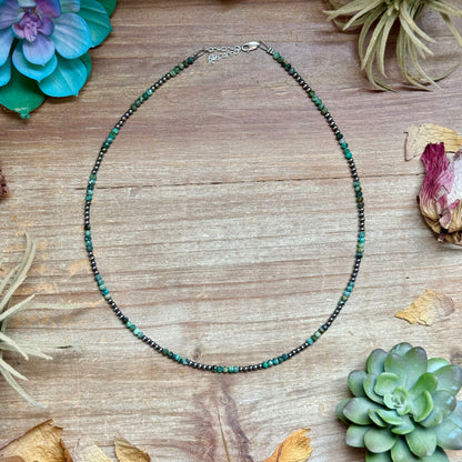 Faceted African Turquoise Necklace – 19"  – 3mm