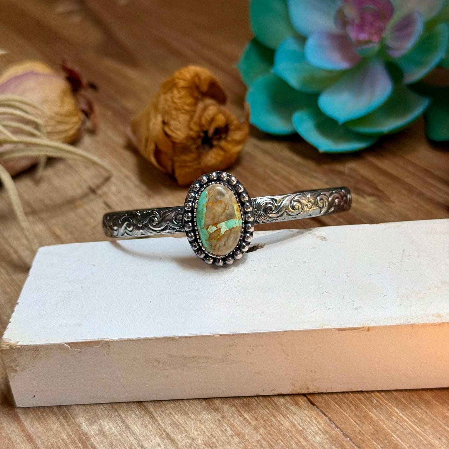 MJ Small Royston Turquoise Sterling Silver Cuff