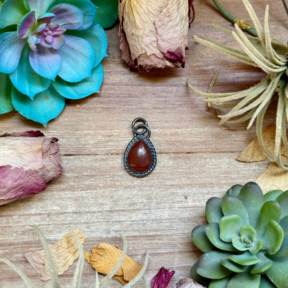 Brown Wild Horse teardrop sterling silver charm with free sterling silver necklace handmade by The Bijoux FAB