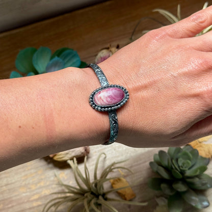 Show moreShow lessMJ Purple Spiny Cuff – Sterling Silver