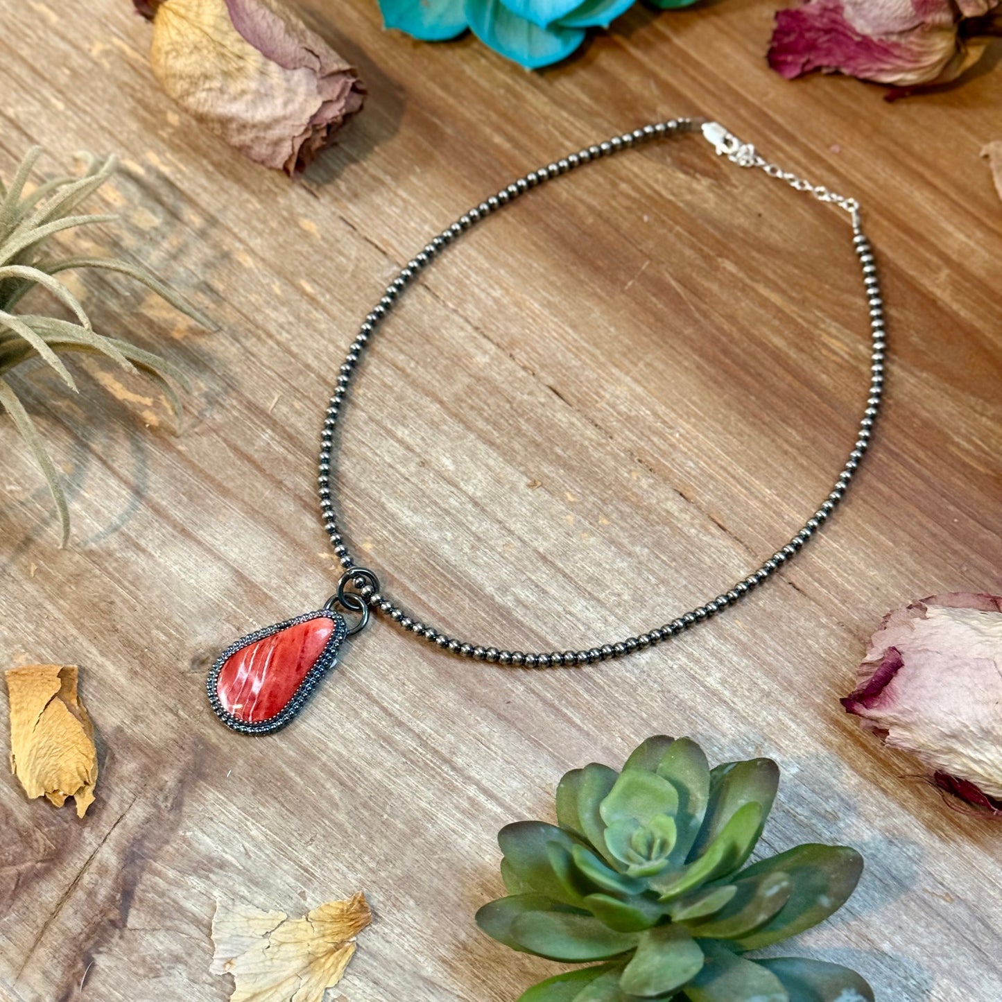 FREE Sterling Silver Pearl Necklace + MJ Red Spiny Oyster Pendant