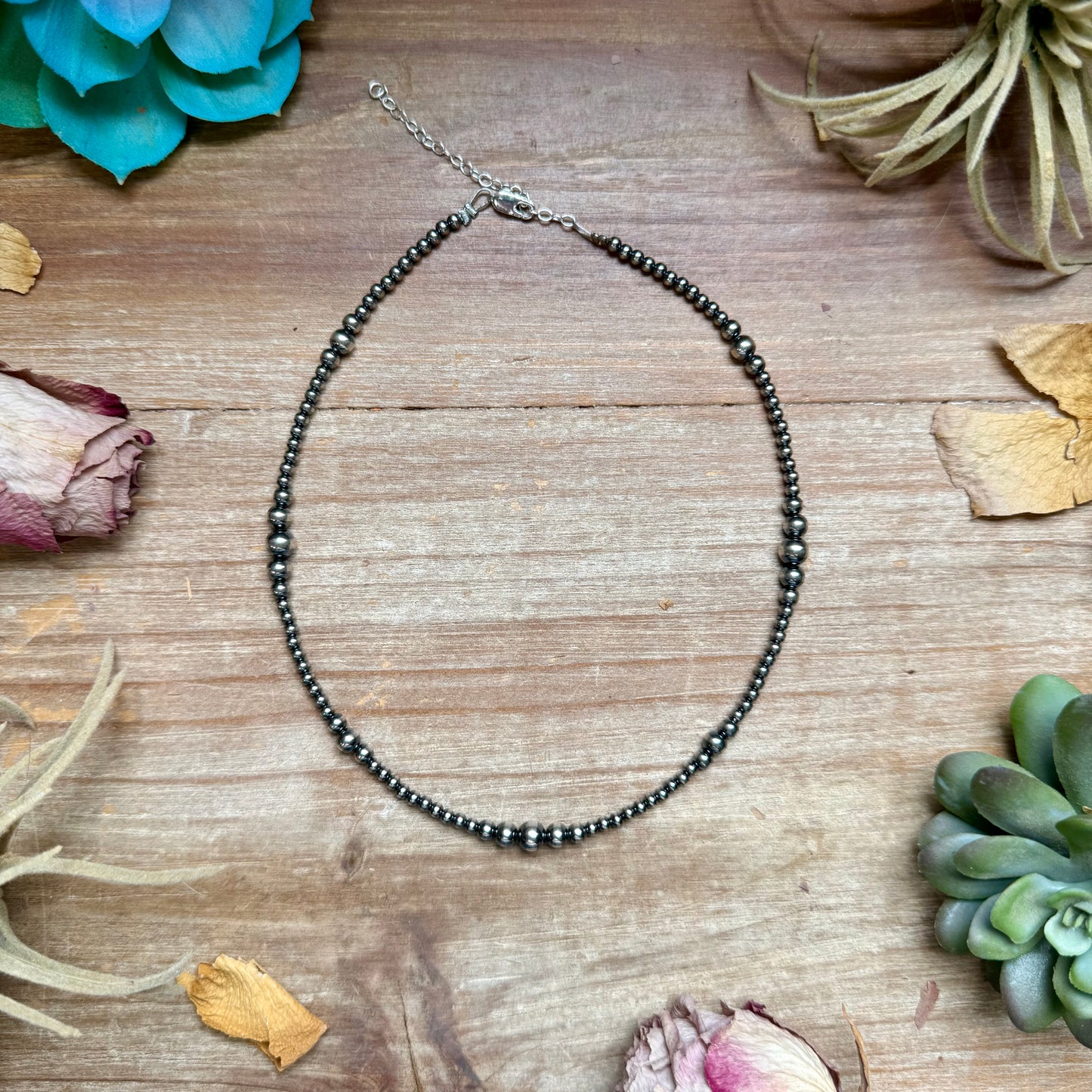 Graduated sterling silver pearl choker handmade by The Bijoux FAB