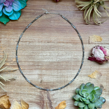 Faceted Moonstone Necklace – 19" 3mm