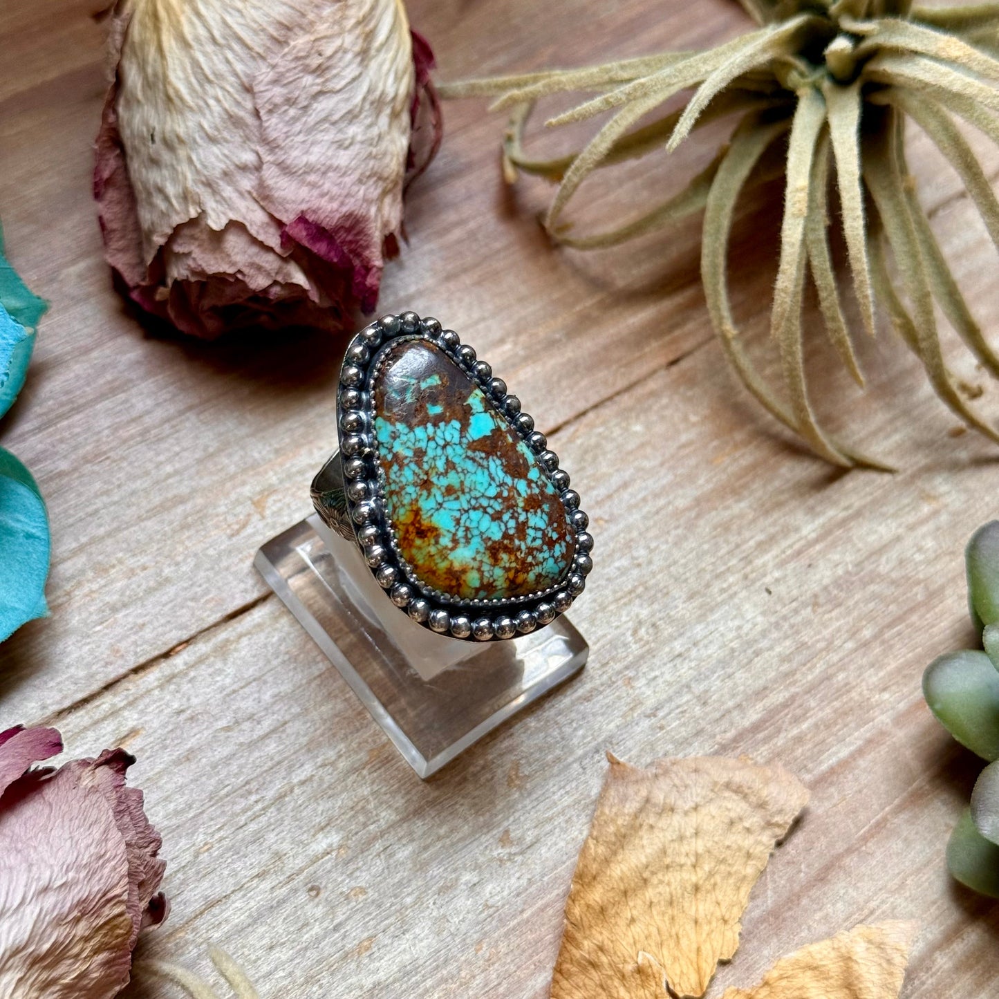 MJ Freeform Turquoise Ring – Sterling Silver
