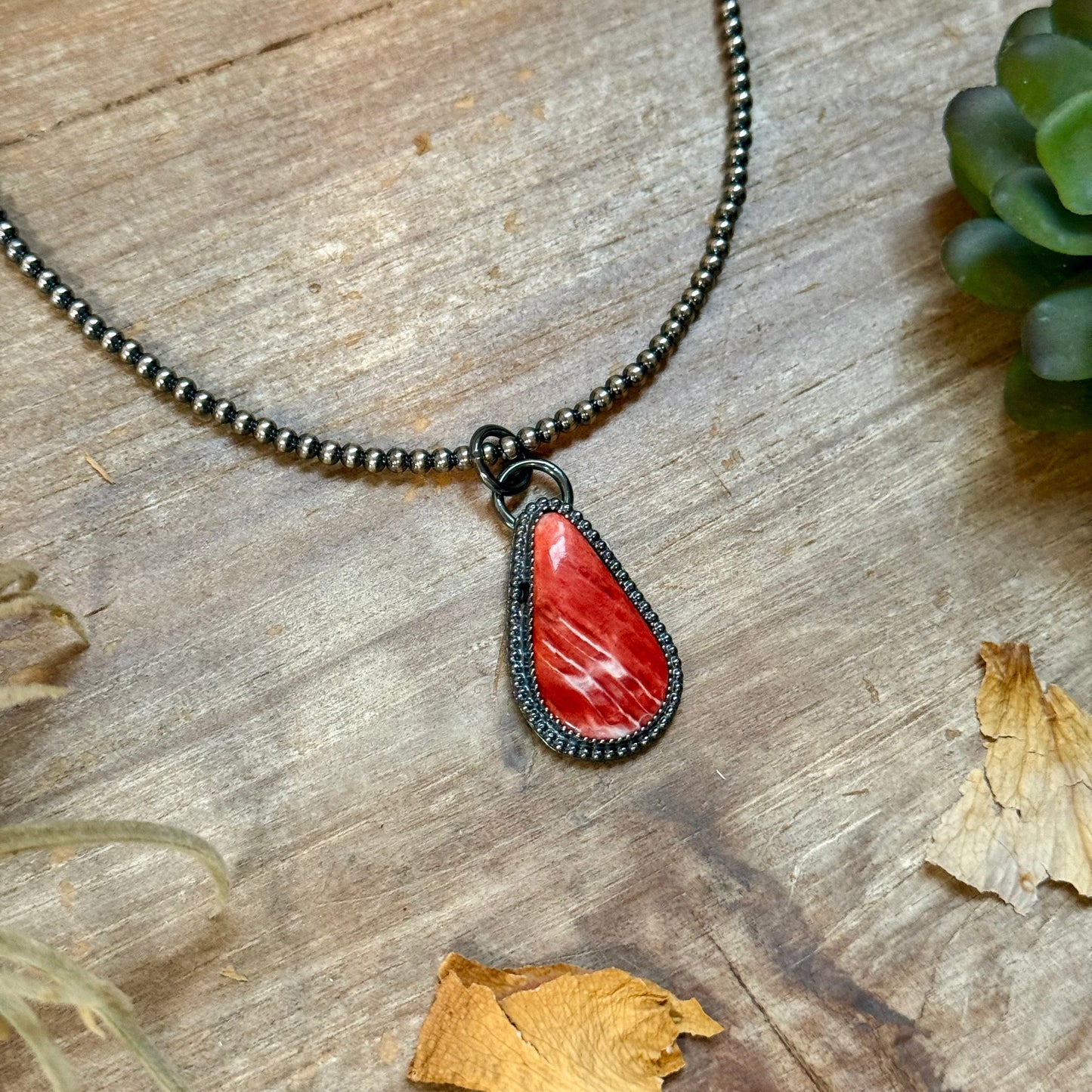 FREE Sterling Silver Pearl Necklace + MJ Red Spiny Oyster Pendant