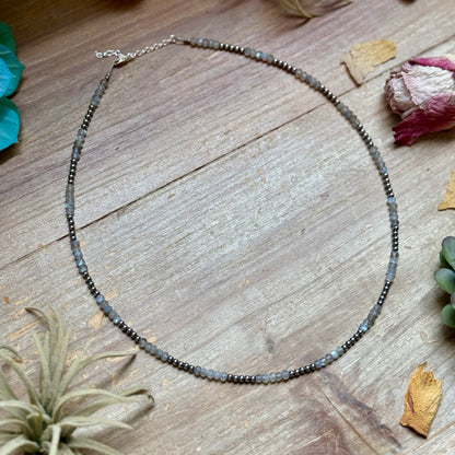 Faceted Moonstone Necklace – 19" 3mm