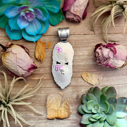 70 - Sterling Silver Pilot Mountain Turquoise & Buffalo Nickel Pendant by Shay Pfeiffer