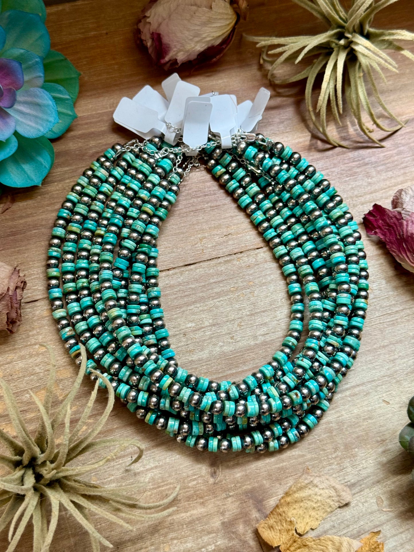 Sterling Silver Pearl & Heishi Choker – 14" + Extender – 6mm