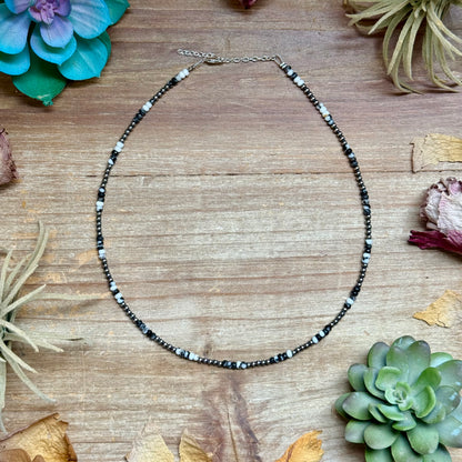 Faceted Zebra Jasper Necklace – 19" + Extender – 3mm