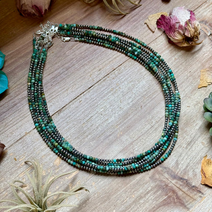 Faceted African Turquoise Necklace – 19"  – 3mm