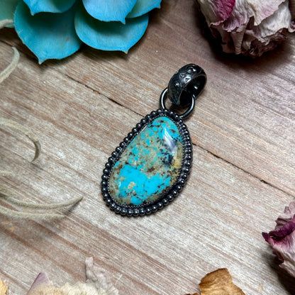 MJ Freeform Turquoise Pendant – Sterling Silver