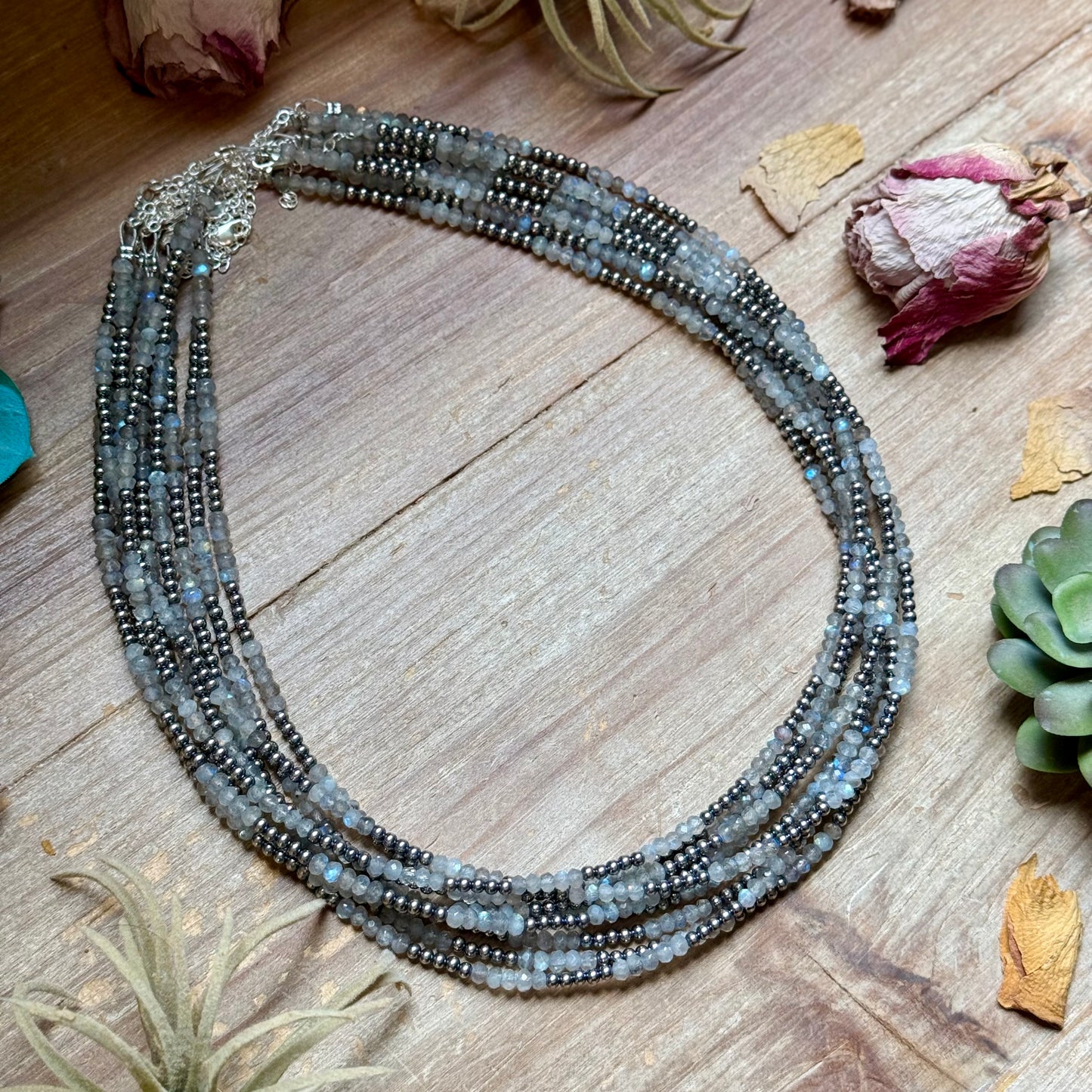 Faceted Moonstone Necklace – 19" 3mm