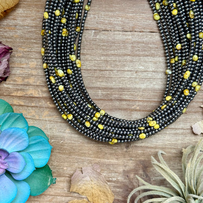 15” Palomino Turquoise Necklace – Sterling Silver Pearls