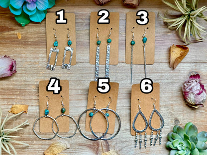 Mix earrings - real turquoise - not sterling