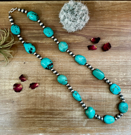 One of a kind - NFR Collection - 32 inch sterling and big turquoise