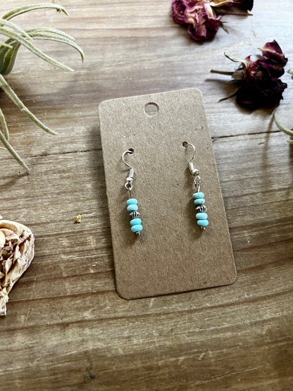 Mini Turquoise magnesite dangle earrings