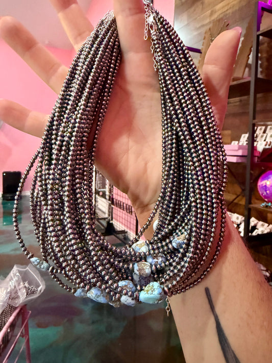 Golden Hills Turquoise & Sterling Silver Pearl Necklace