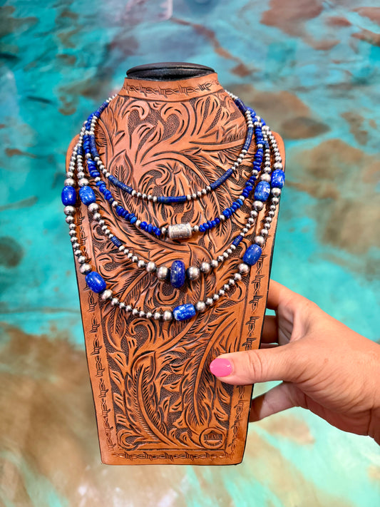 Jaci Stack – Blue Lapis & Sterling Silver Four-Necklace Set