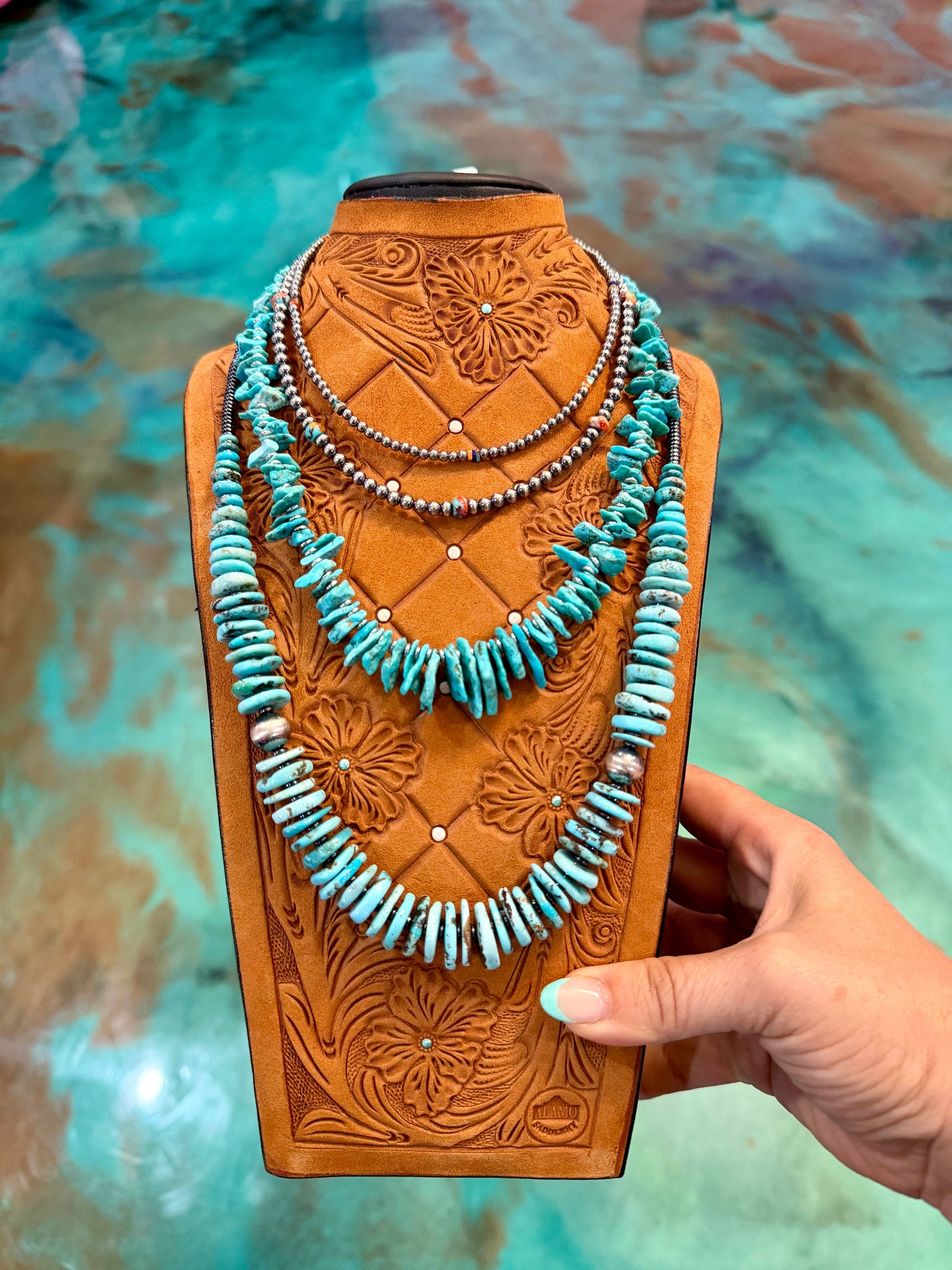 Turquoise, Gemstone & Sterling Silver Layering Necklaces – SOLD SEPERATLY