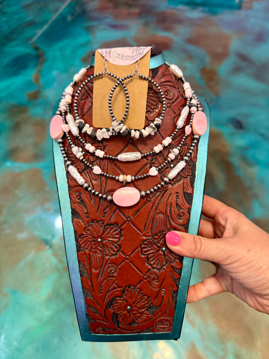 Jaci Collection – Pink Conch, White Buffalo & Pearl Jewelry