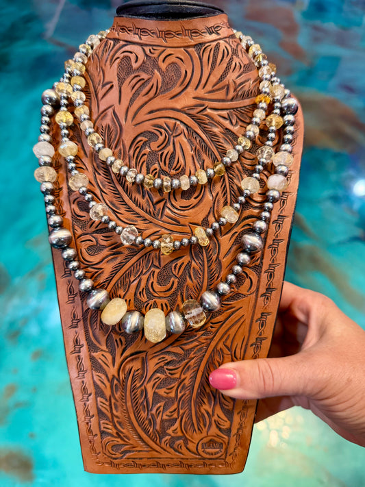 Jaci Stack – Faceted Citrine & Sterling Silver Necklaces