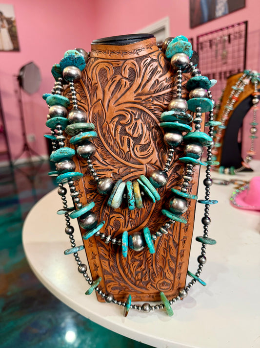 Jaci Stack – Collector’s Turquoise & Sterling Silver Statement Necklaces