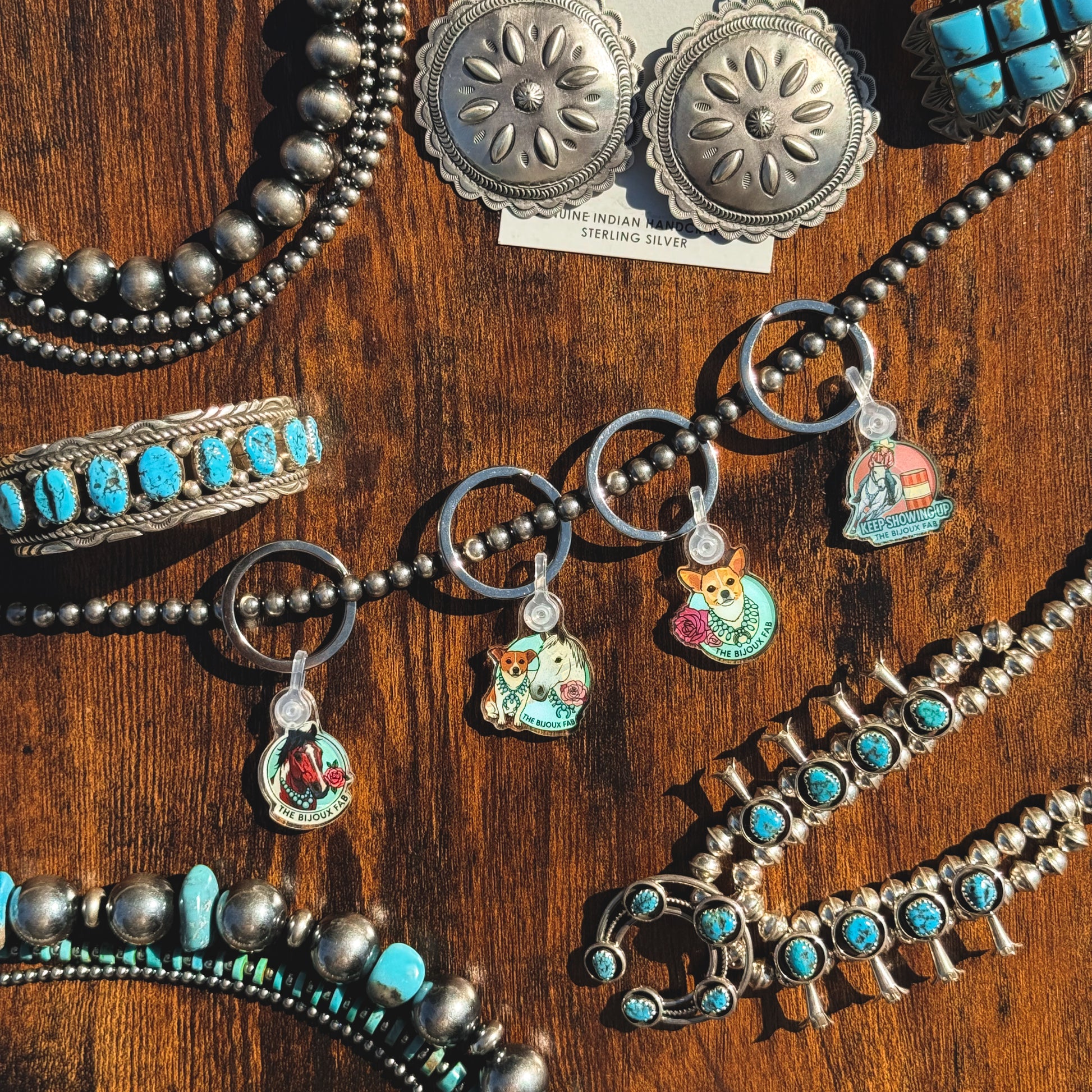 Bijoux FAB character keychain made in USA featuring Fabienne, Devon, or Trouble