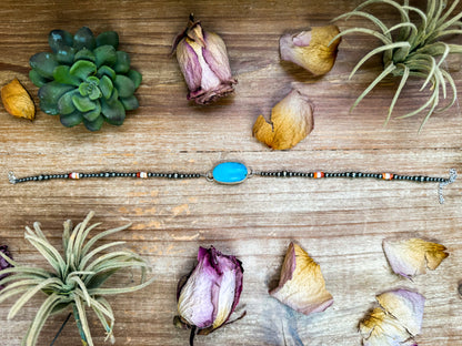 Sterling Silver & Turquoise Choker – 13” + Extender – In-House Silversmithing – Real Turquoise & Spiny Oyster Options