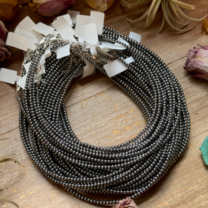 14 inch 3 mm sterling silver pearls - choker