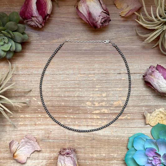 14 inch 3 mm sterling silver pearls - choker