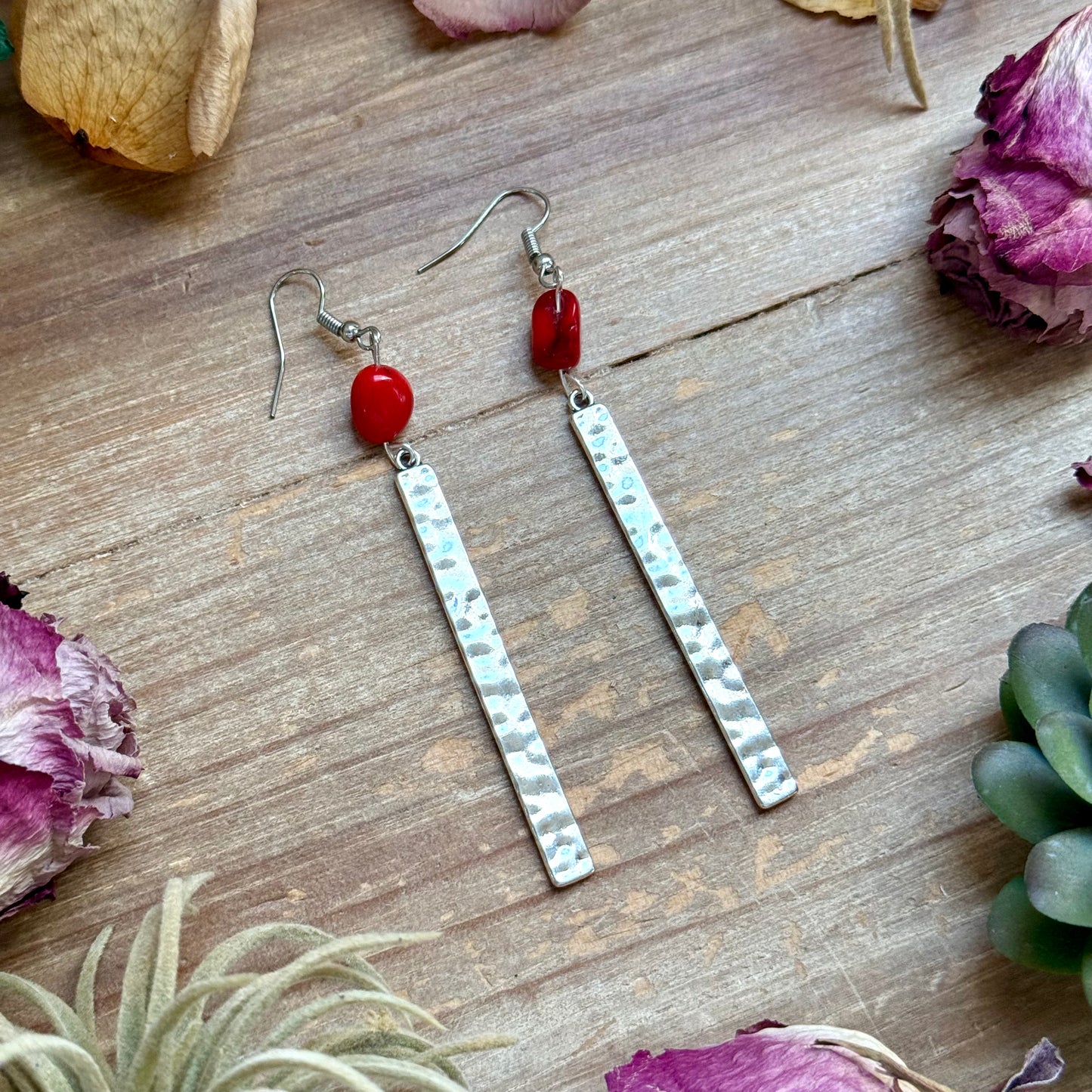 Red Corral dangle earrings