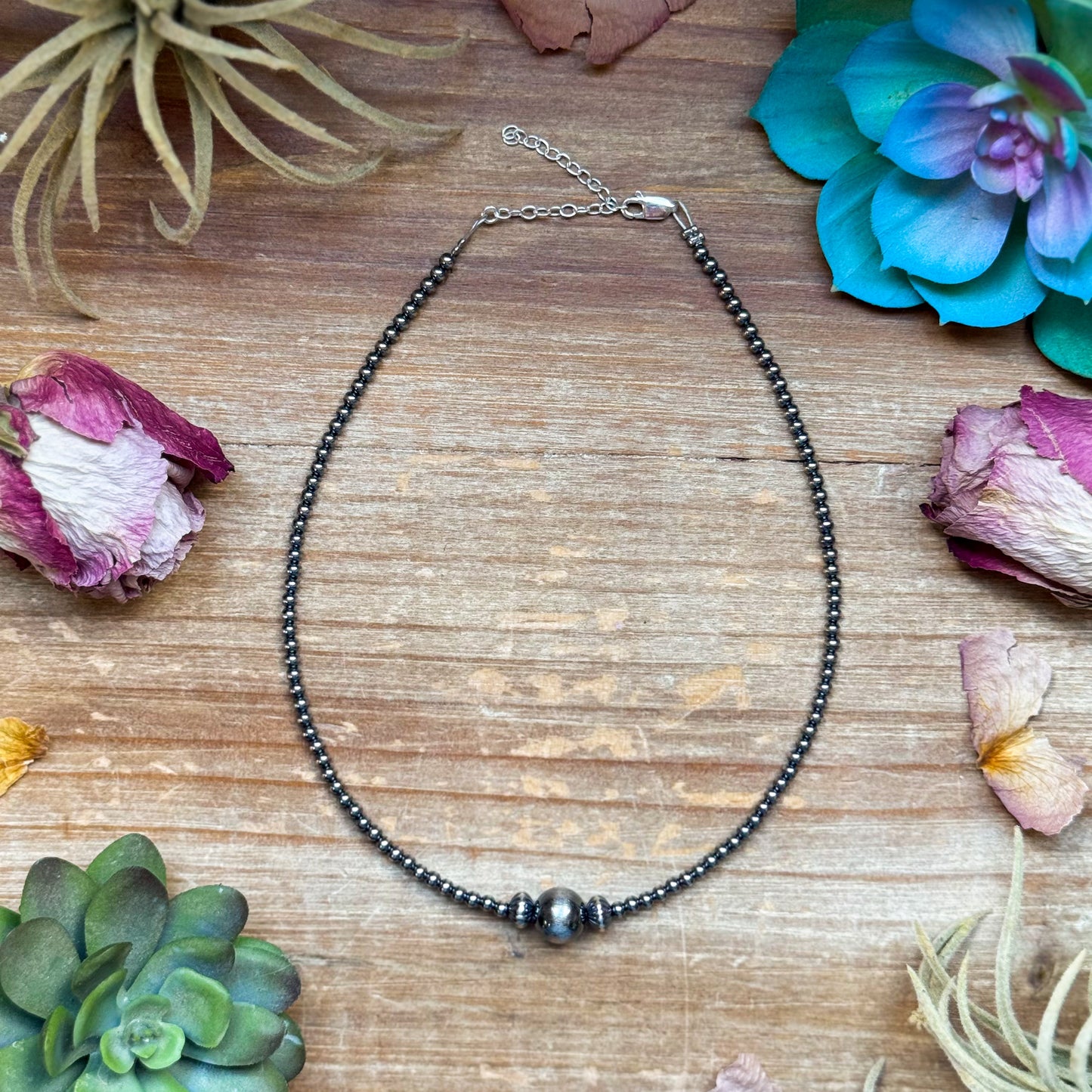 10mm In The Middle 3mm Sterling Silver - 14"