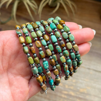 Polish turquoise and Sterling Silver Pearls Bracelet