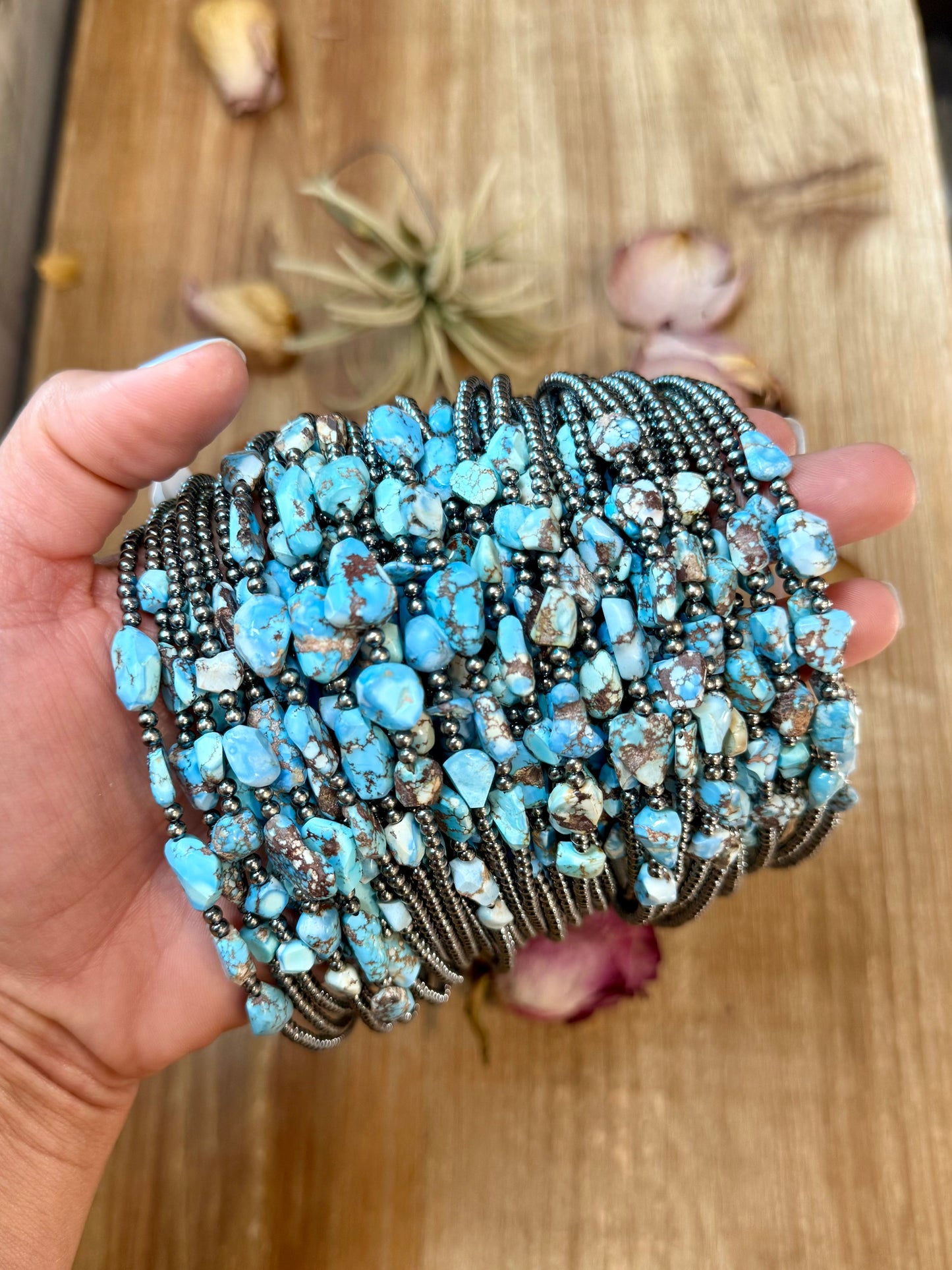Golden Hills Turquoise & Sterling Silver Pearl Necklace – 16 Inch