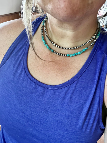 16 inch turquoise necklace and Navajo