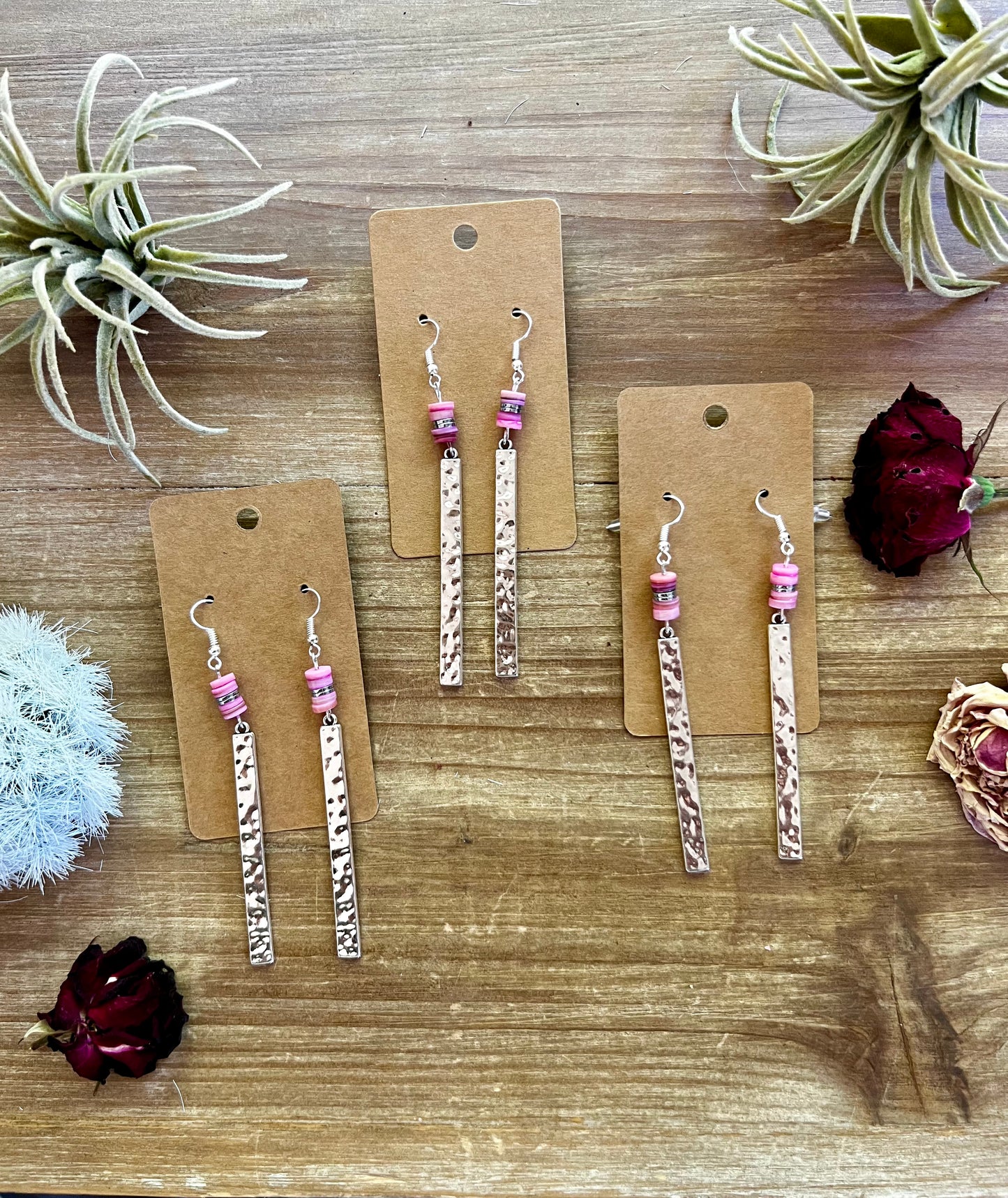 Pink valentines earrings