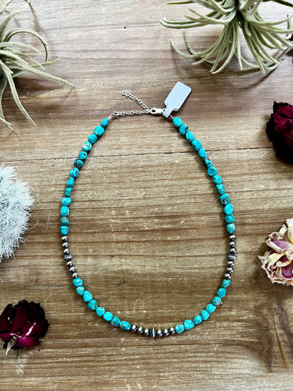16 inch turquoise necklace and Navajo
