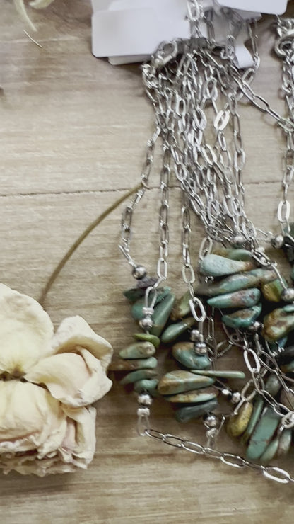 14 inch chain with real turquoise and 4 mm Navajos