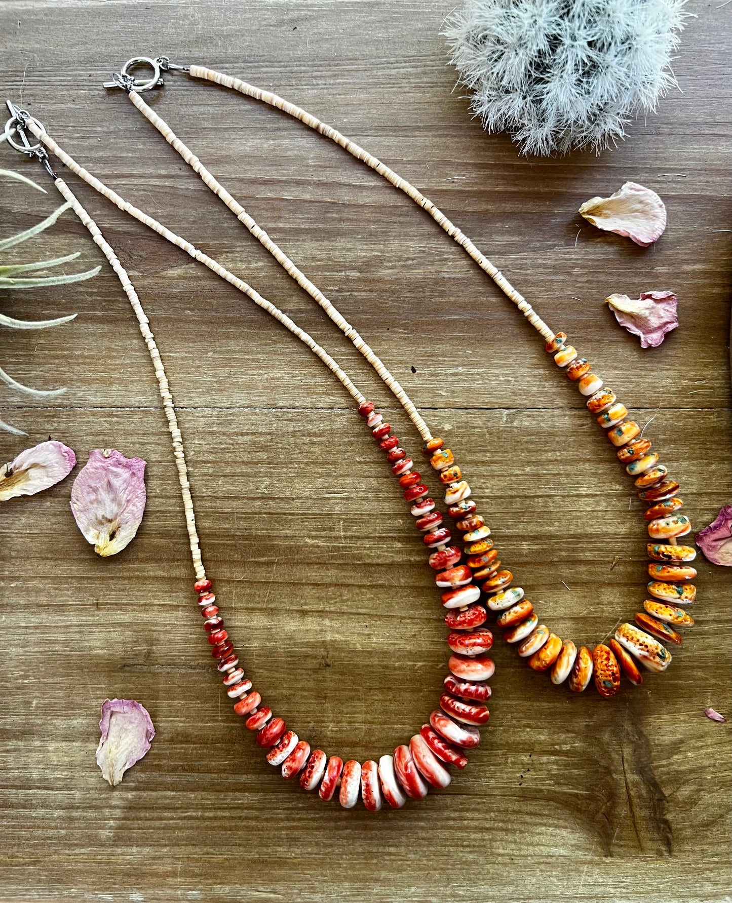 22 inch spiny oyster necklace - fall necklace