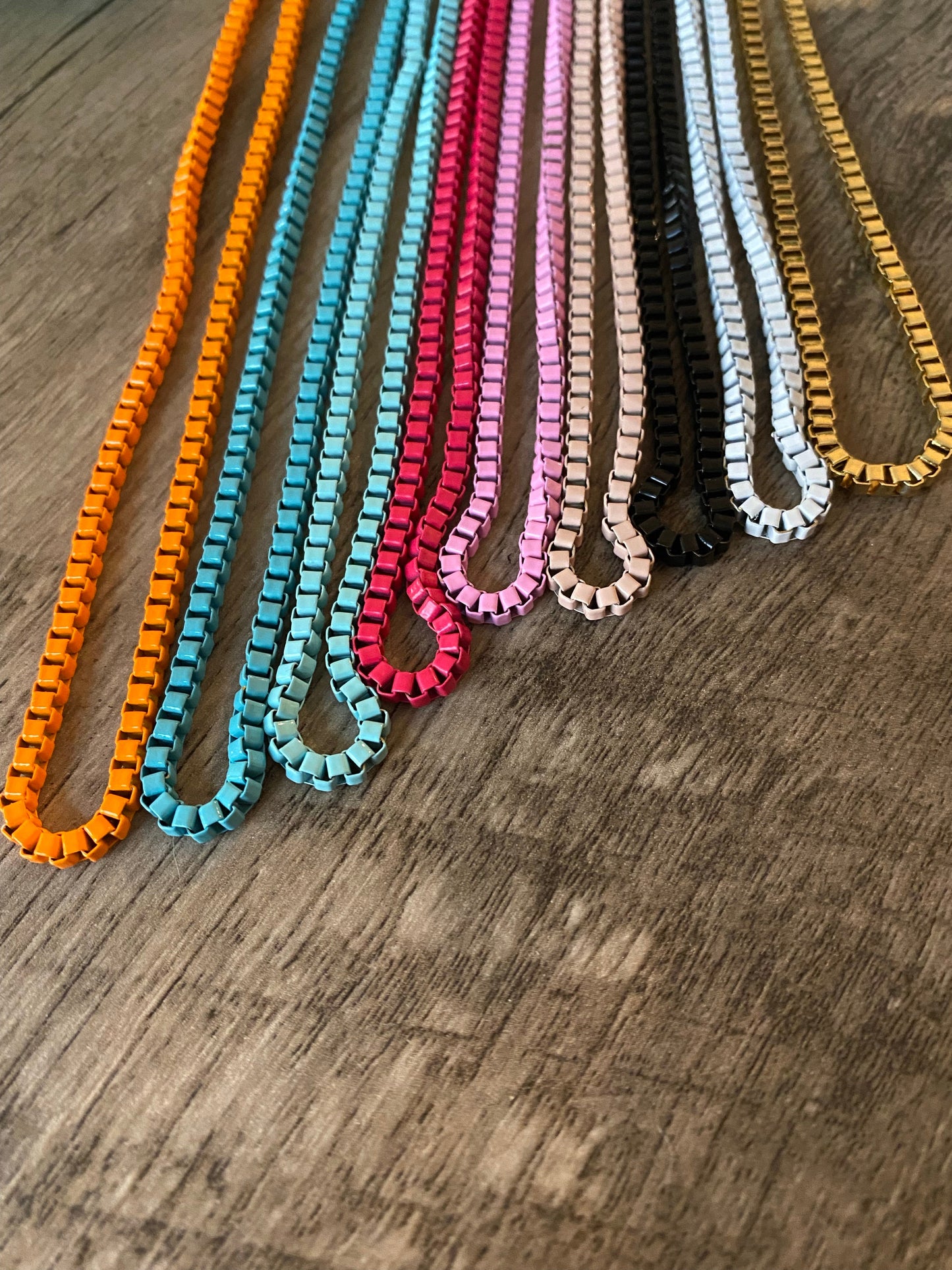 Color chain bike necklace 16 inch